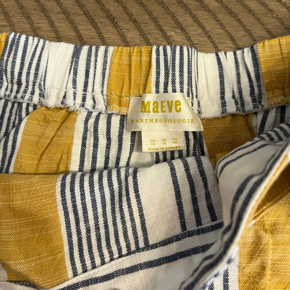 Anthropologie Yellow and White Striped Midi Skirt - Picture 6 of 7